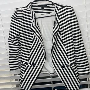 Black and white stripes blazer jacket
